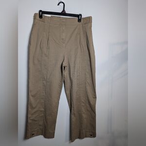 Banana Republic Wide Pants Air Force Khaki Relaxed Ultra High Rise Chino Sz 16